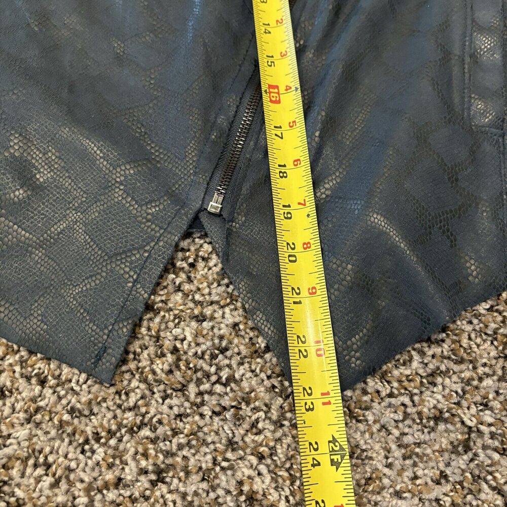 Blank NYC Jacket Large Dark Blue Faux Leather Zip Front Pockets - Picture 11 of 15